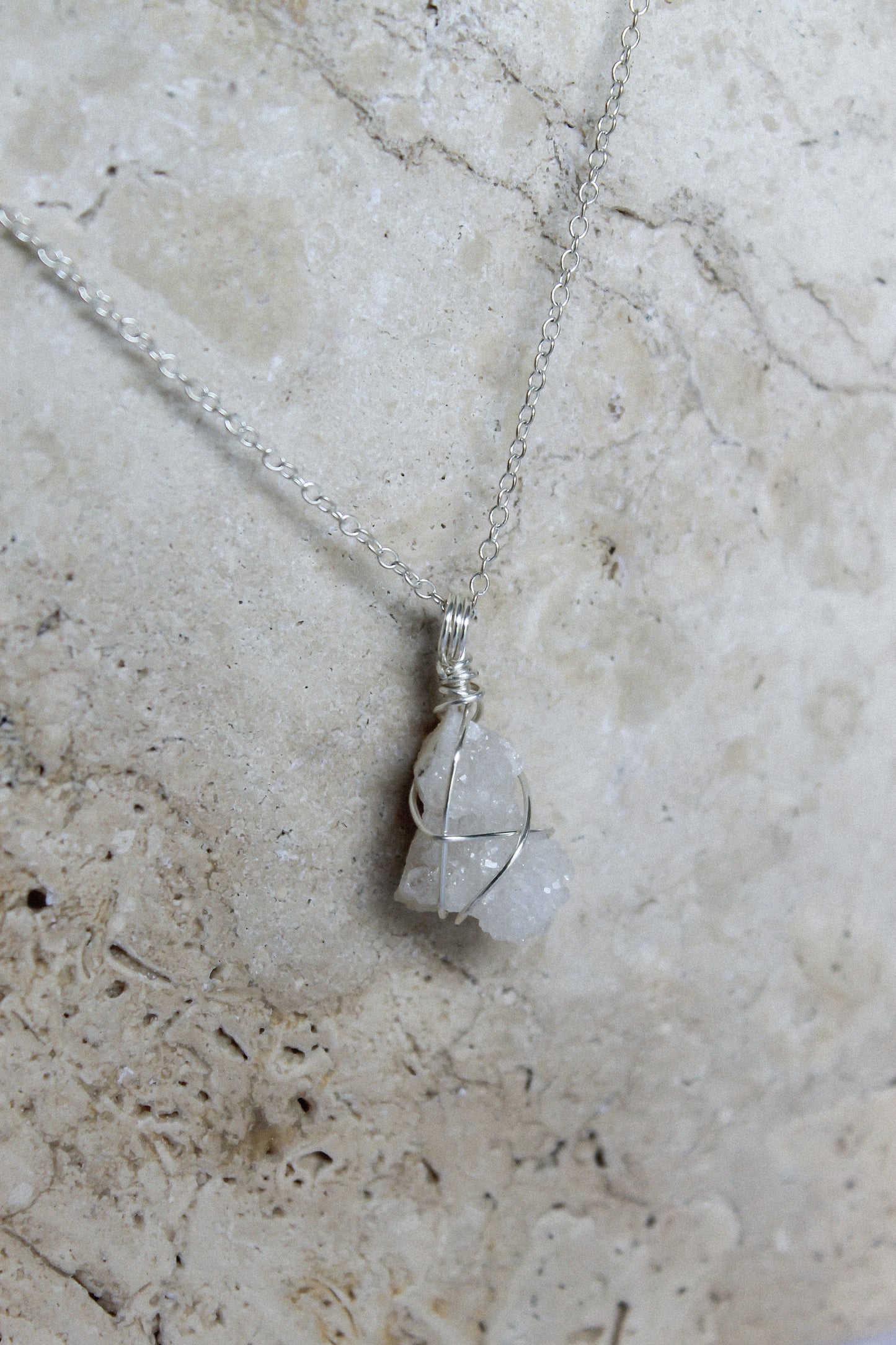 Clear Quartz Wrapped Crystal Necklace
