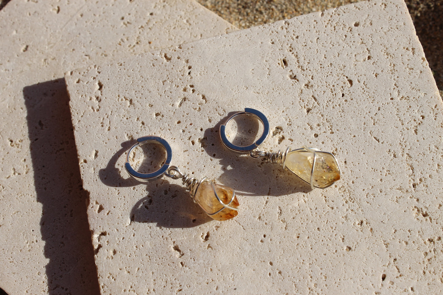 Citrine Wrapped huggie
