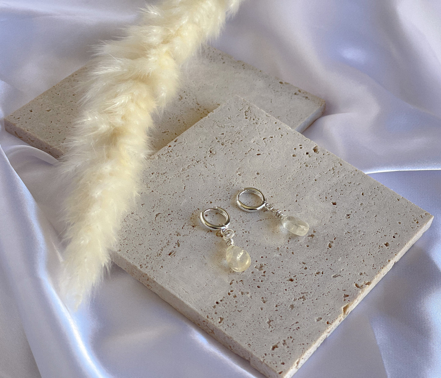 Citrine Crystal Droplet Huggies