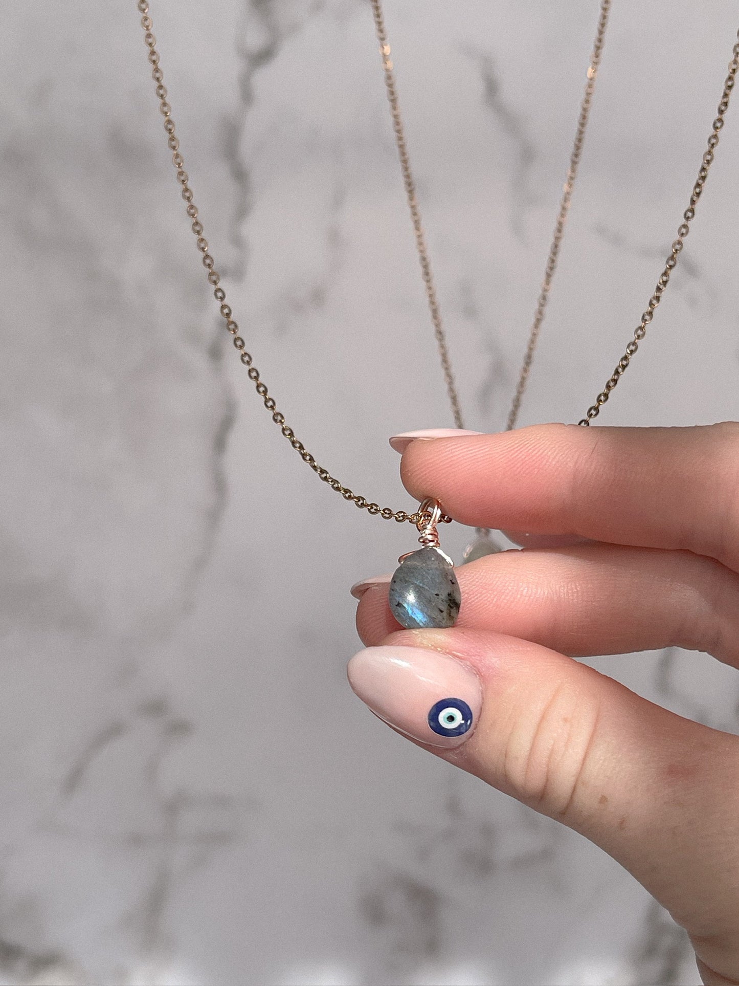 Labradorite Droplet Necklace