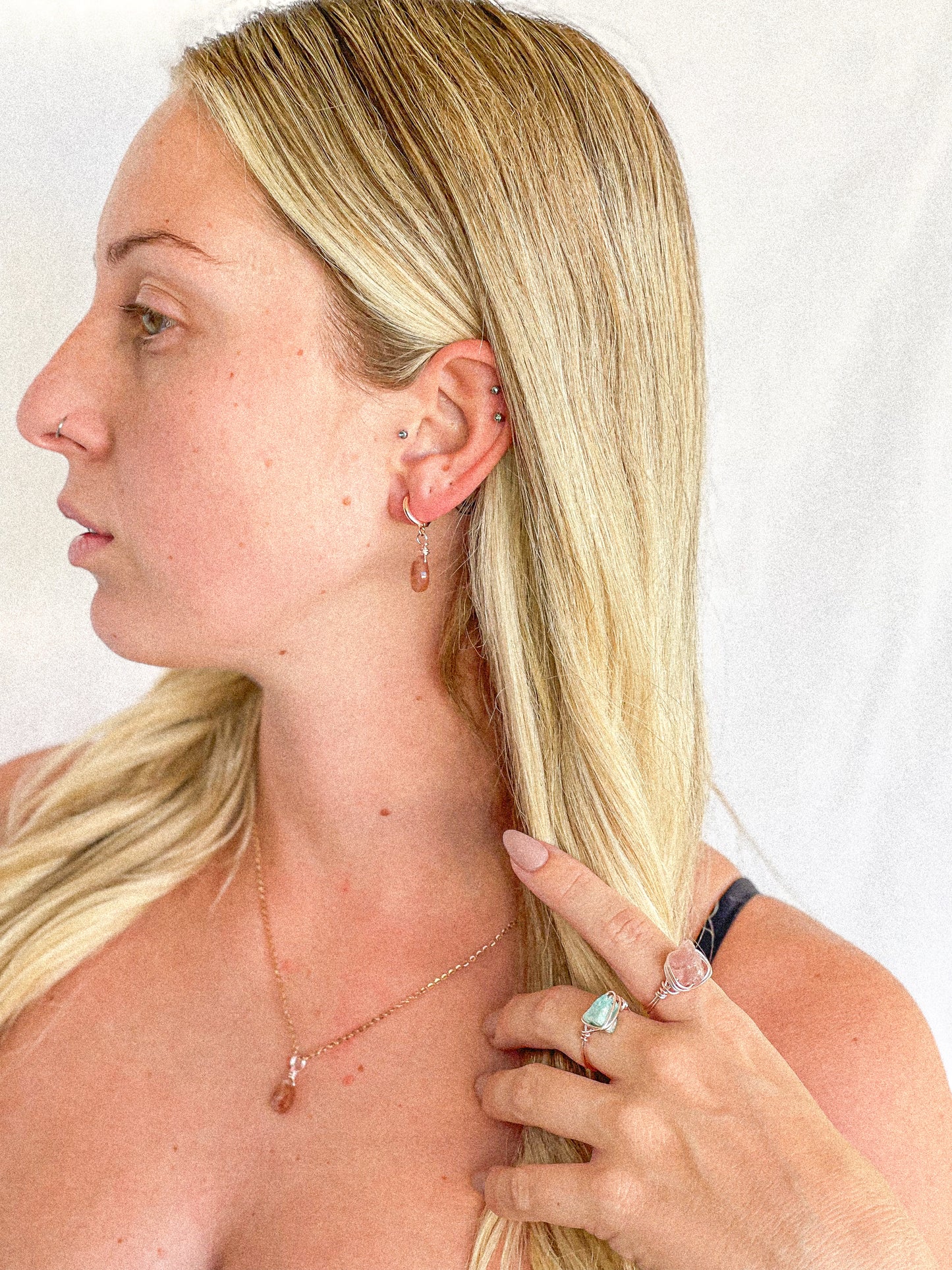 Sunstone Crystal Droplet Huggies