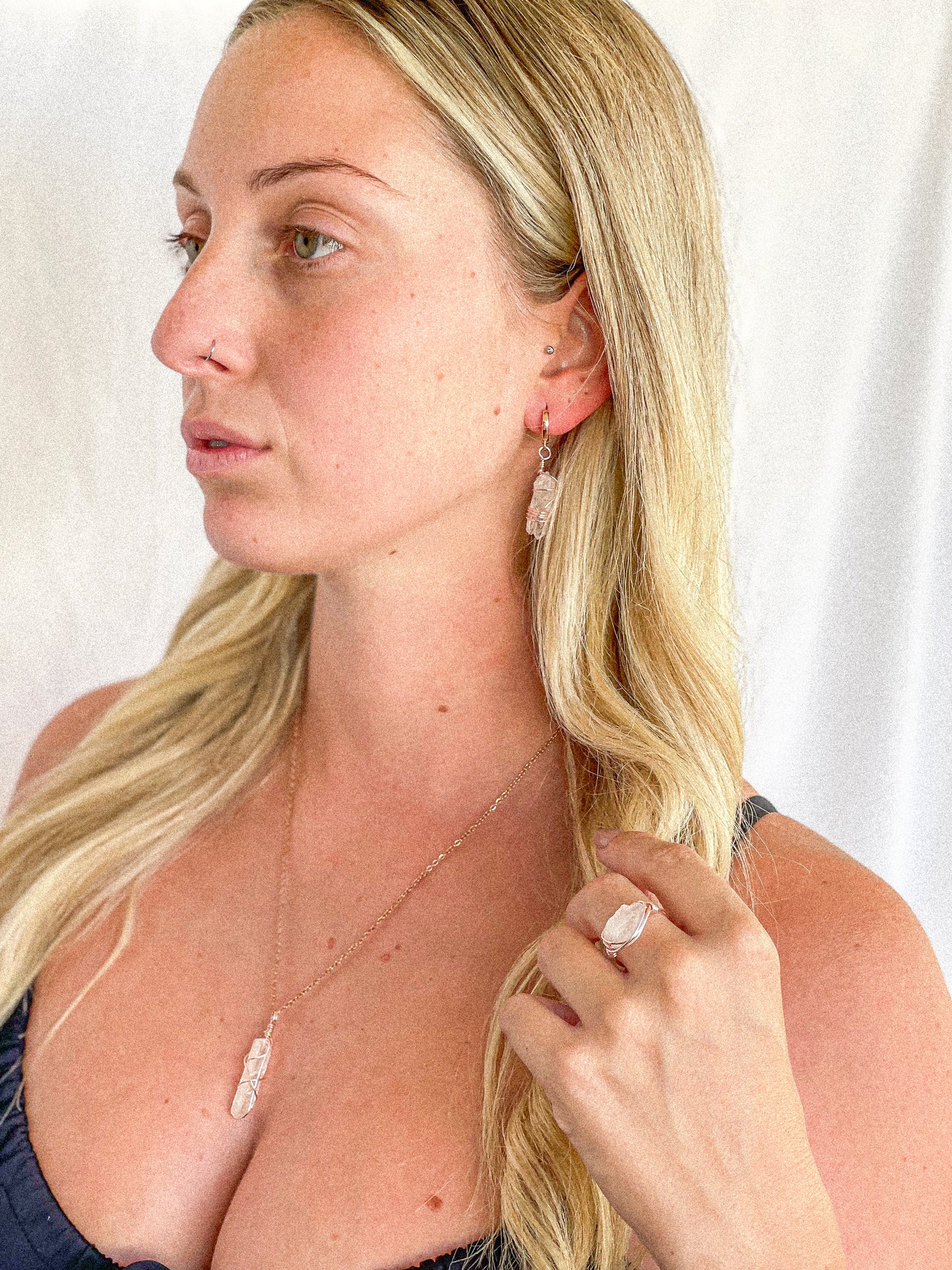 Clear Quartz Wrapped Crystal Necklace