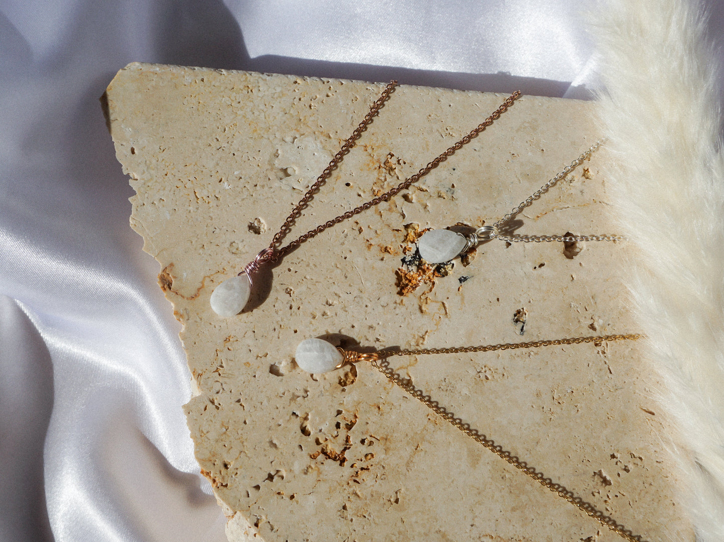 Moonstone Droplet Necklace