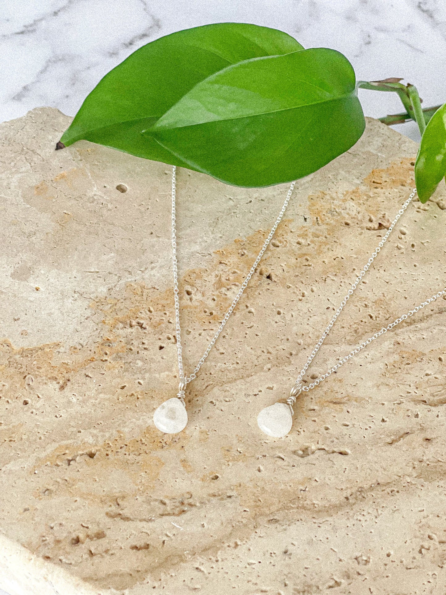 Clear Quartz Droplet Necklace