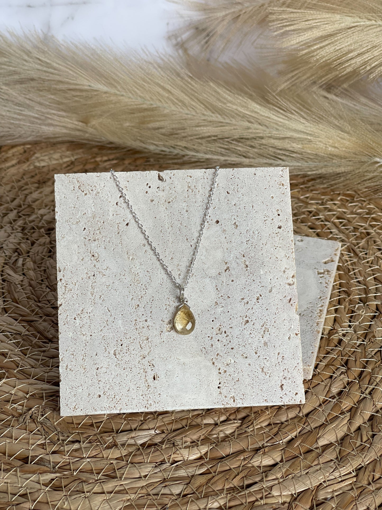 Citrine Droplet Necklace
