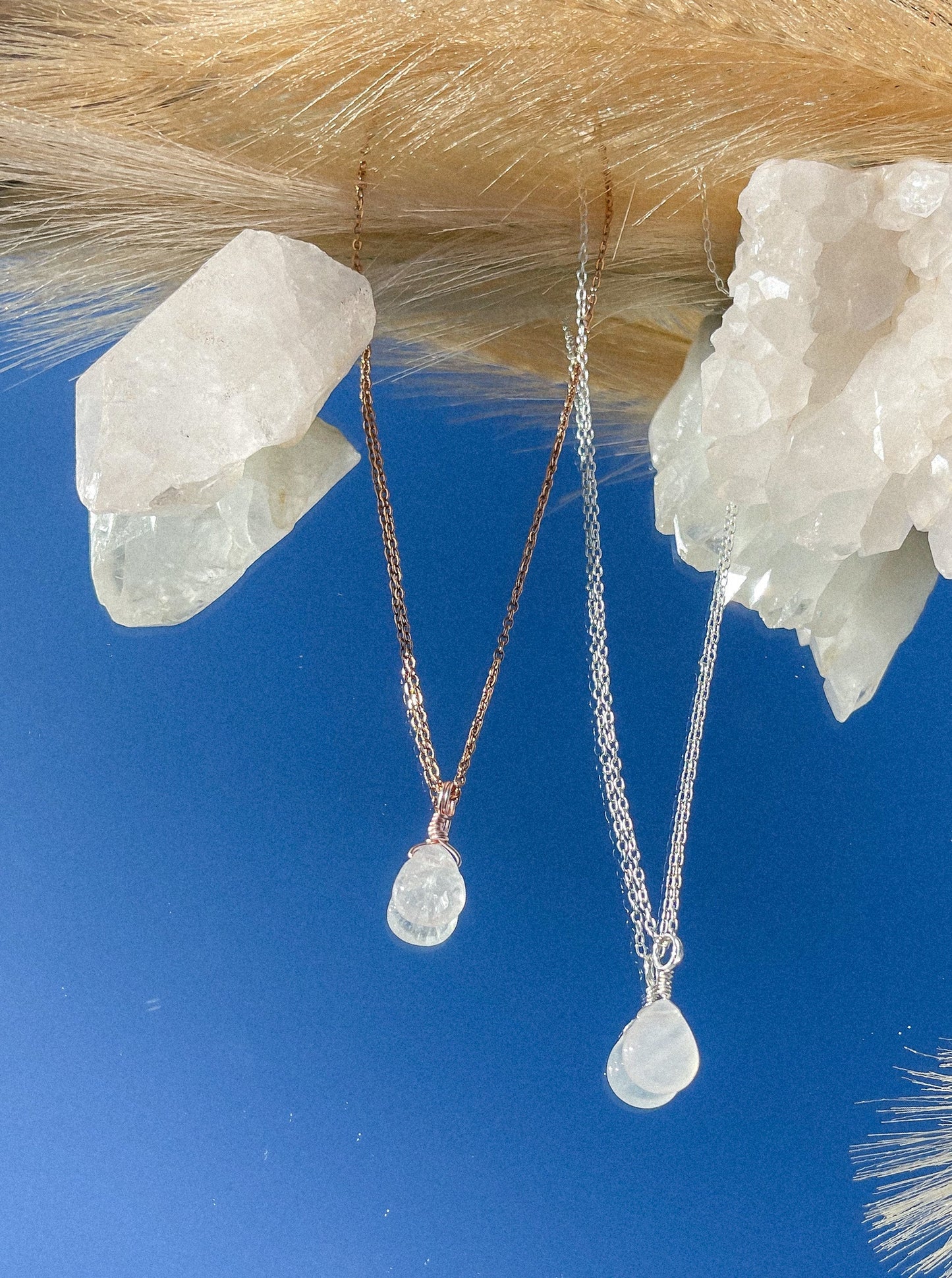 Clear Quartz Droplet Necklace