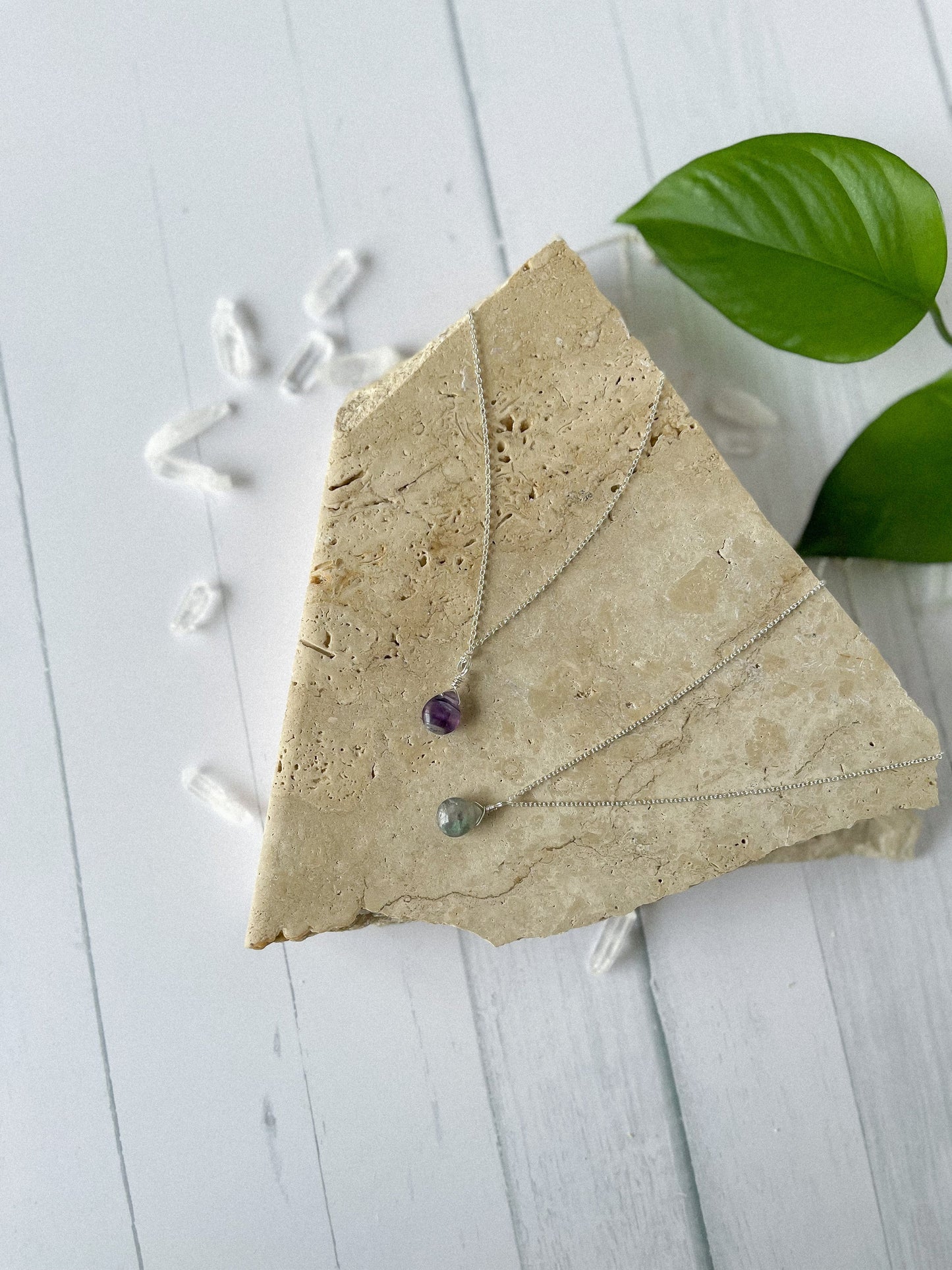 Fluorite Droplet Necklace