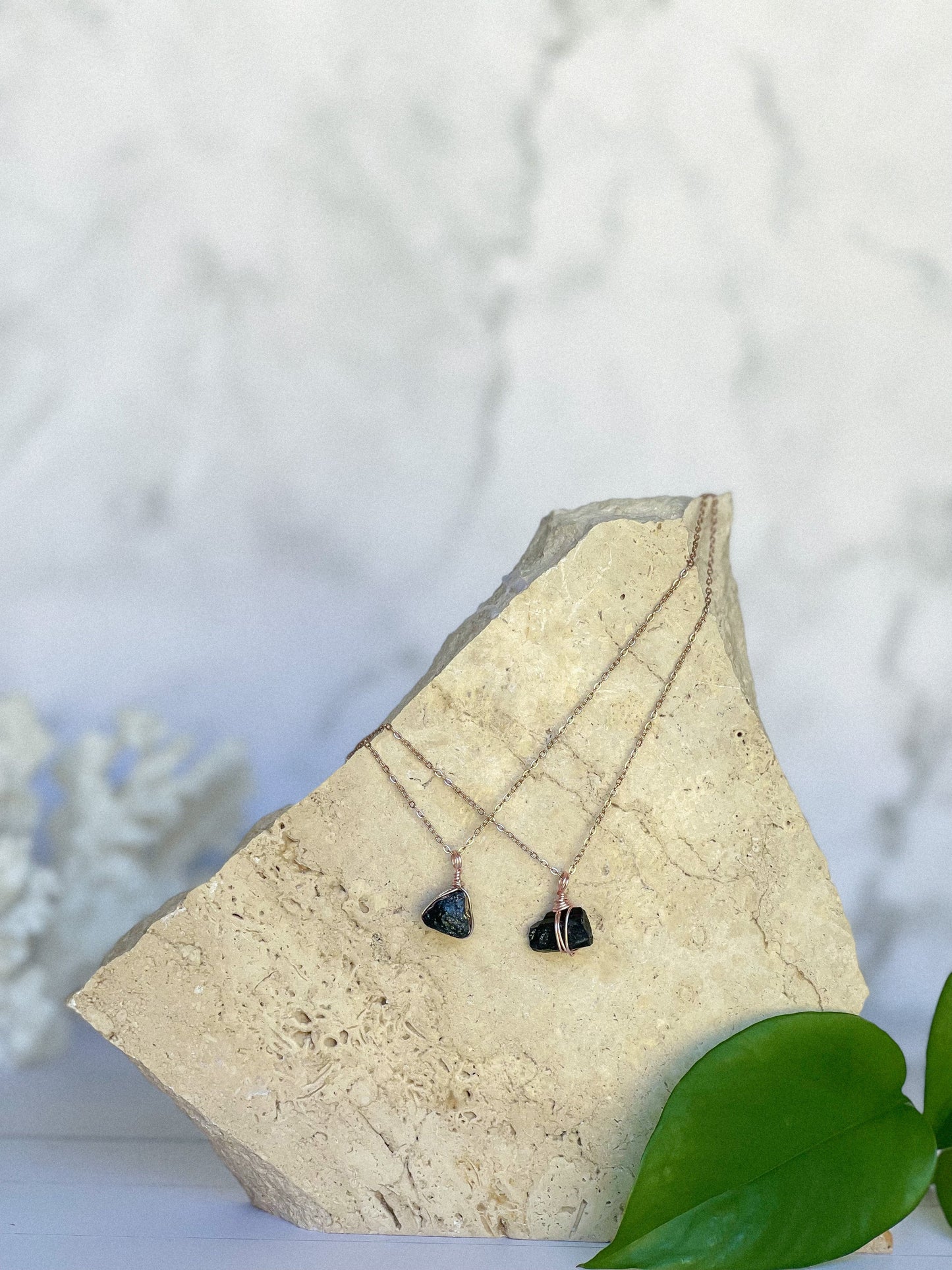 Black Tourmaline Crystal Wrapped Necklace