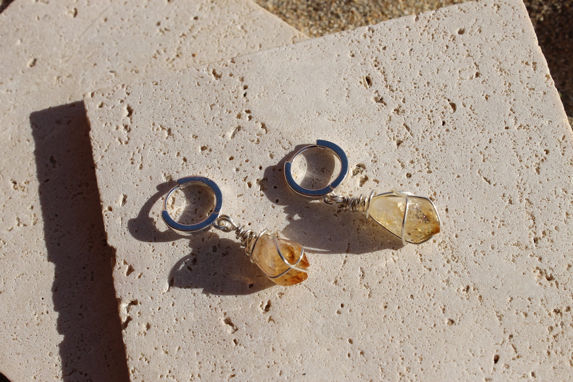 Citrine Wrapped huggie