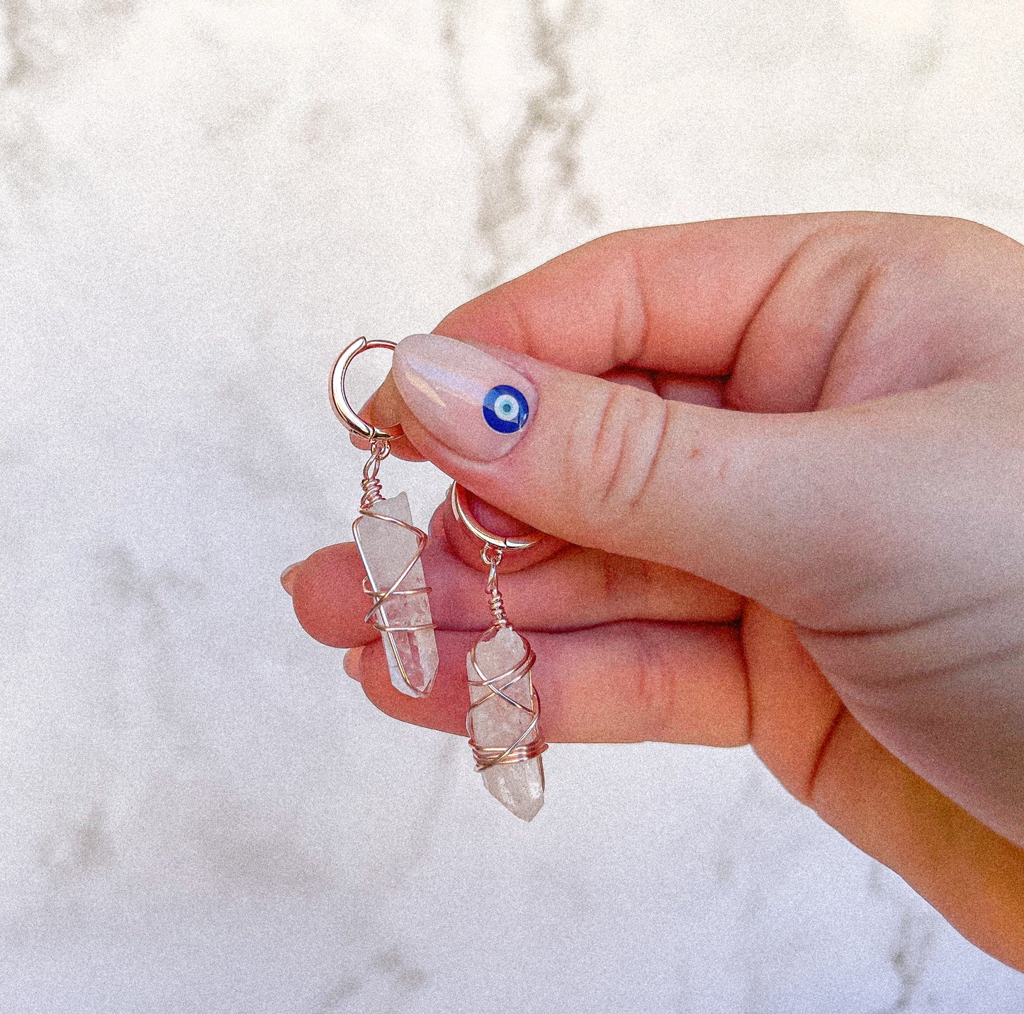Crystal Wrapped Huggie Earrings