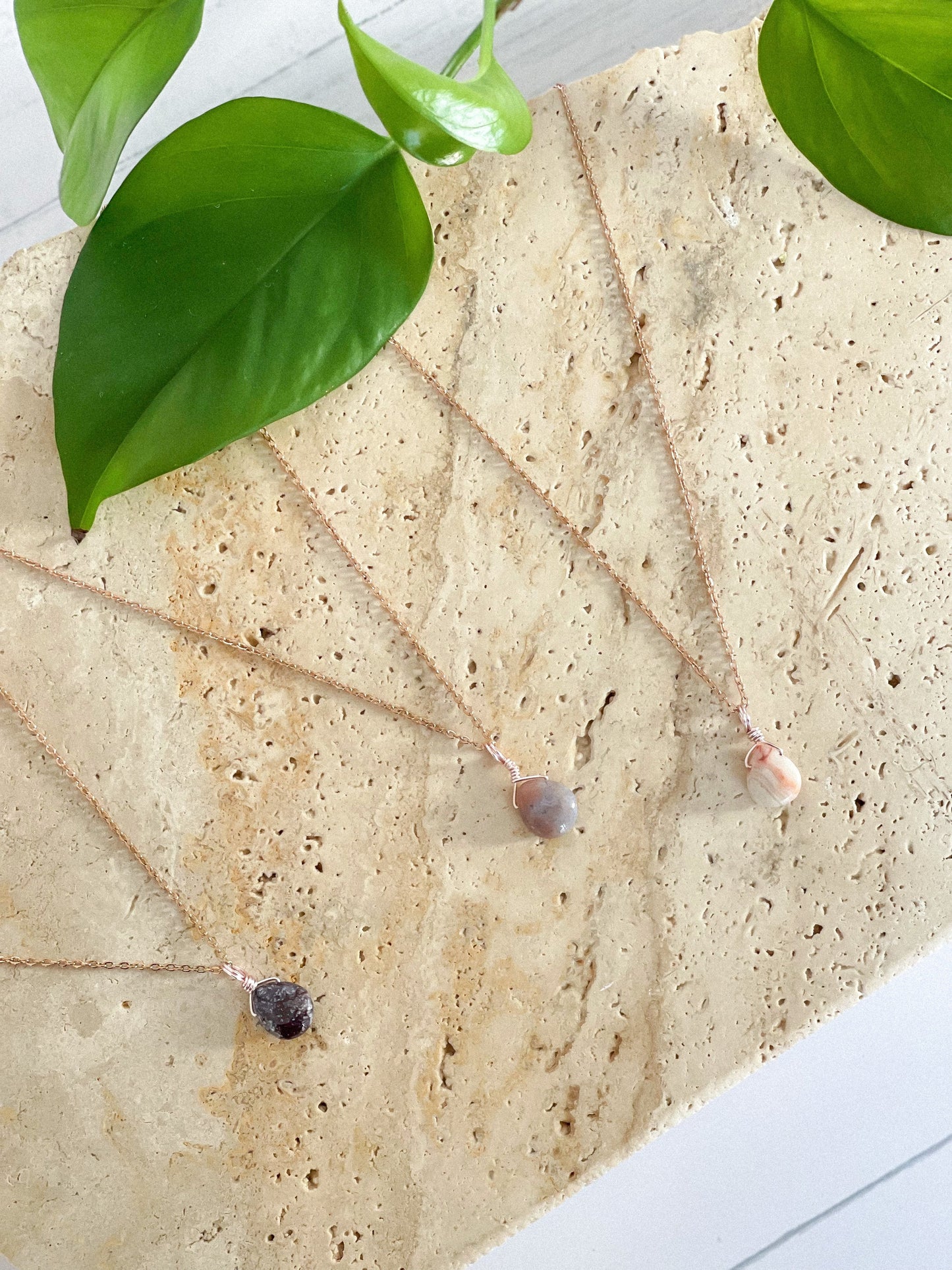 Crazy Agate Droplet Necklace