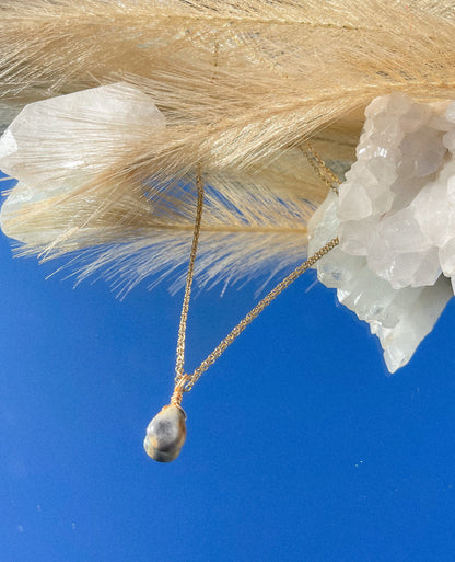 Crazy Agate Droplet Necklace