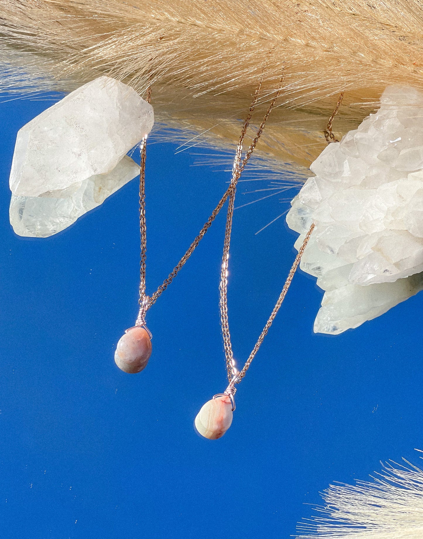 Crazy Agate Droplet Necklace