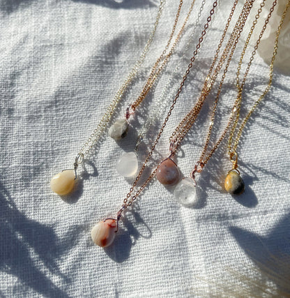 Crazy Agate Droplet Necklace