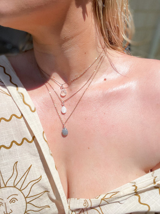 Labradorite Droplet Necklace